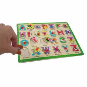 İngilizce Harf ve Kelime Öğreten ve Zeka Geliştiren Ahşap Puzzle