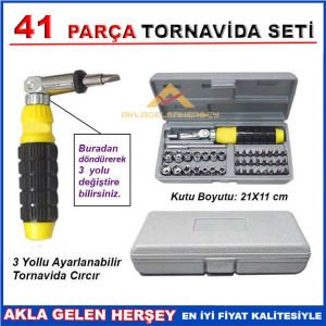 41 PC MAFSAL BAŞLIK TORNAVİDA LOKMA BİT UÇ SETİ