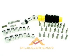 41 PC MAFSAL BAŞLIK TORNAVİDA LOKMA BİT UÇ SETİ