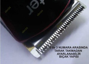 İnter HQ222T Turbo Saç Tıraş Makinesi,Berber tipi Profesyonel Şarjlı-Fişli Islak Kuru Saç Sakal Traş