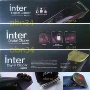 İnter HQ222T Turbo Saç Tıraş Makinesi,Berber tipi Profesyonel Şarjlı-Fişli Islak Kuru Saç Sakal Traş