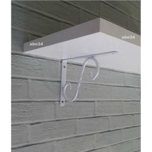 Süper kalite sağlam L model güçlü metal raf ayağı 23x30cm beyaz