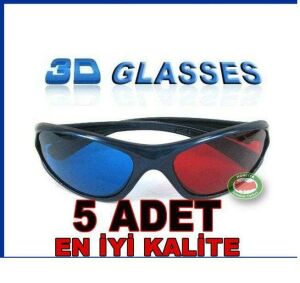 5 ADET ÜÇBOYUTLU 3D GÖZLÜK RED-CYAN,KIRMIZI MAVİ