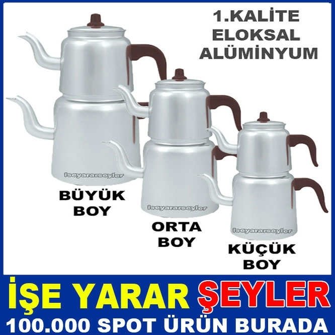 Lezzetli çayın gerçek tadı alüminyum çaydanlıkla yaşanır KLASİK MODEL KÜÇÜK BOY ALÜMİNYUM ÇAYDANLIK