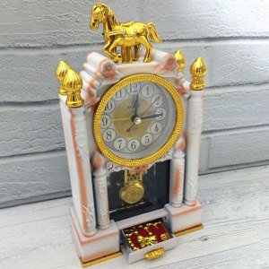 Antika Görünüm Metal Gövde Alarmlı Retro Saat 12cm Çapında Işıklı Nostaljik Metal Zilli Masa Saati