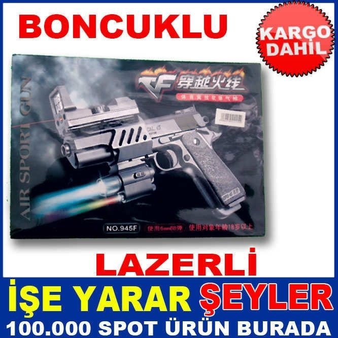 PLASTİK BONCUKLU LAZER IŞIKLI OYUNCAK TABANCA KD