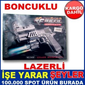 PLASTİK BONCUKLU LAZER IŞIKLI OYUNCAK TABANCA KD