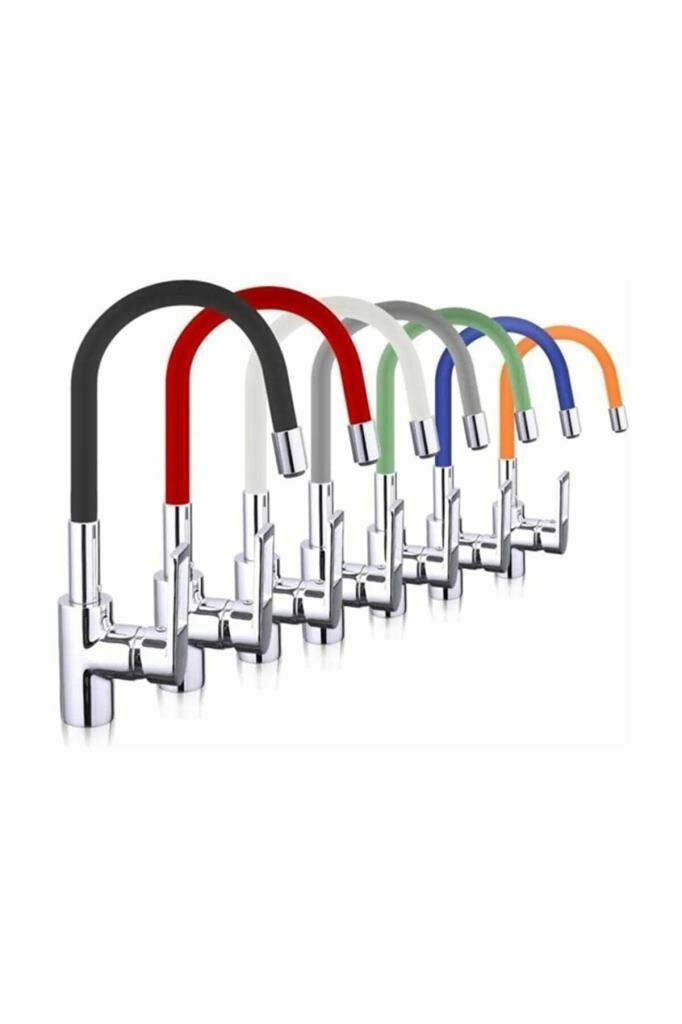 Esnek Kıvrılabilir Renkli Silikon Oynar Başlıklı Musluk Bataryası Başlığı Kubar