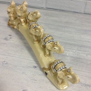 Aynı Boyutlarda Şık Tasarım Sağlam Melamin Üstü İşlemeli Filler 26cm Uzunluğunda Dekoratif Filler