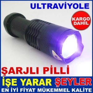 ŞARJLI PARA KONTROL FENERİ CEPTE ve ÇANTADA TAŞINABİLER ULTRAVİYOLE MOR IŞIKLI MONEY DEDEKTÖR abn34