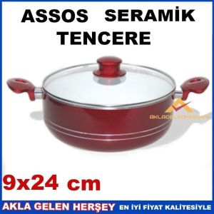 ASSOS 24X9 SERAMİK DERİN YANMAZ YAPIŞMAZ TENCERE