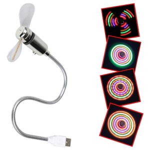 Led Işıklı Usb Fan Teleskopik Gövde Serinletici Pervane Heryöne kolayca Hareket eden Mini Vantilatör