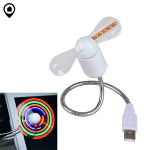 Led Işıklı Usb Fan Teleskopik Gövde Serinletici Pervane Heryöne kolayca Hareket eden Mini Vantilatör