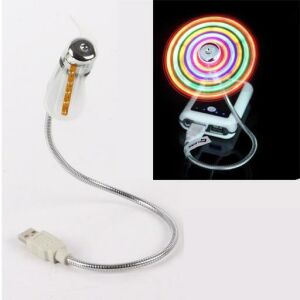 Led Işıklı Usb Fan Teleskopik Gövde Serinletici Pervane Heryöne kolayca Hareket eden Mini Vantilatör