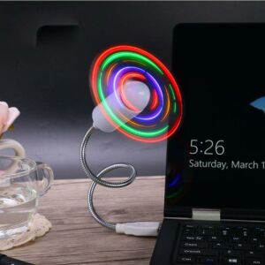 Led Işıklı Usb Fan Teleskopik Gövde Serinletici Pervane Heryöne kolayca Hareket eden Mini Vantilatör