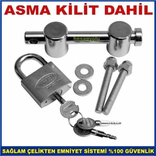 Alüminyum,ahşap,pvc,demir kapılara emniyet aparatı her kapıya uyan asma kilitli çelik güven sistemi