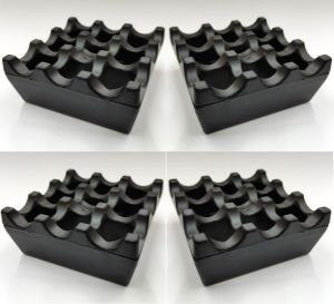 4 adet Siyah Renk Kare Metal Küllük Izgaralı Döküm Kül Tablası Oksitlenmez,Paslanmaz,Kırılmaz