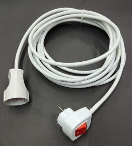 5 Metre 2x1.5 Kablolu Işıklı Anahtar Fişli Prizli Seyyar Uzatma Kablosu Çok Amaçlı Kalın