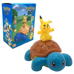 Pille Çalışan Hareketli Işıklı Müzikli Squirtle Pokemon Oyuncağı Kaplumbağa Pokemon Karakteri