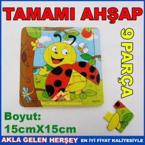 Çocuklar İçin Eğitici Ahşap Uğurböceği Puzzle