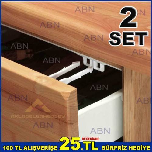 Çocukların Çekmece Açmasını Önleyici Emniyet Mandalı Bebek Güvenliği Sürgülü Komidin Çekmece Kilidi