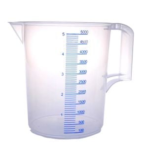 Büyük Boy 5 litre Ölçek Kap Şeffaf Plastikten 100ml Taksimatlı Kırılmaz Sağlıklı Plastik Ölçek Kabı