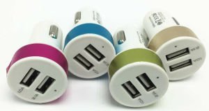 Cep telefonu araç şarjı tüm telefonlar için çift USB çıkış 2.1amp çakmaklık hızlı araç şarj adaptörü