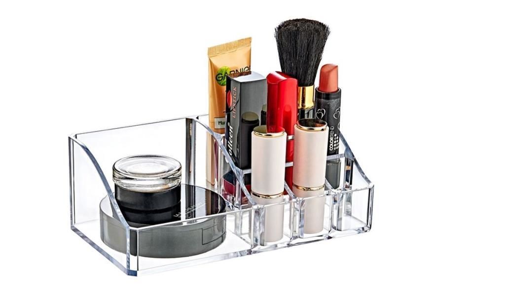 17x9x6 Ebatlarında Akrilik Şefaf Organizer 9 Gözlü Dikdörtgen Kozmetik Organizer