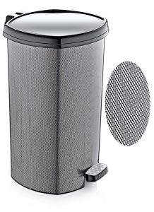 Ayak Pedallı Krom Metal Görünüm Plastik Çöp Kovası 20 Litre Çıkabilen iç Kova Ø33 h:40 Geniş Hazne