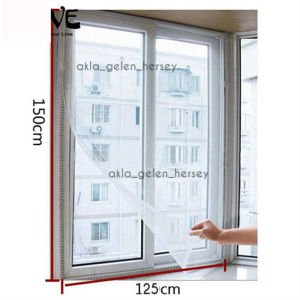 KOLAY MONTAJLI ÇİFT KANAT PENCERELER İÇİN HAZIR PENCERE SİNEKLİĞİ BÖCEK,ARI,SİNEKTEN KORUYUCU TÜLÜ