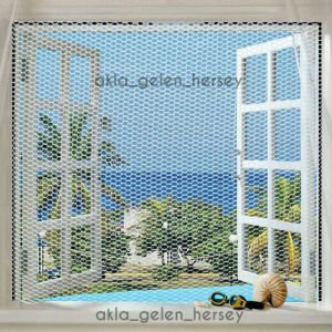 KOLAY MONTAJLI ÇİFT KANAT PENCERELER İÇİN HAZIR PENCERE SİNEKLİĞİ BÖCEK,ARI,SİNEKTEN KORUYUCU TÜLÜ