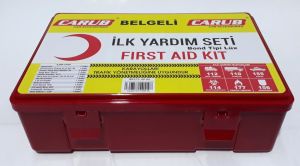 16,5x25,5x8 Karayolları Trafik Yönetmeliğine Uygun İlk Yardım Seti Carub Full+Full İlk Yardım Seti