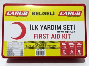 16,5x25,5x8 Karayolları Trafik Yönetmeliğine Uygun İlk Yardım Seti Carub Full+Full İlk Yardım Seti