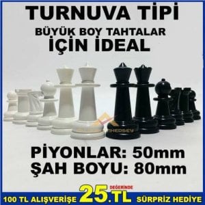 TURNUVA TİPİ 1. KALİTE PLASTİK SATRANÇ TAŞI SETİ PİYON TAKIMI