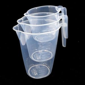 3lü Set Ölçek Kapları 500ml-1000ml-2000ml Şeffaf Kırılmayan Plastik 3 Farklı Boy Çok Amaçlı Dereceli