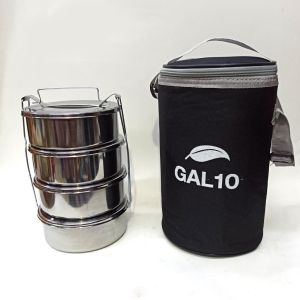 1-2 kişilik 4 Kap Paslanmaz Çelik Sefer Tası +Isı Koruma