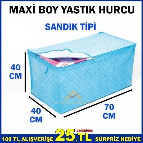 Sandık Tipi Kumaş Maxi Boy Yastık Hurcu 40x70x40