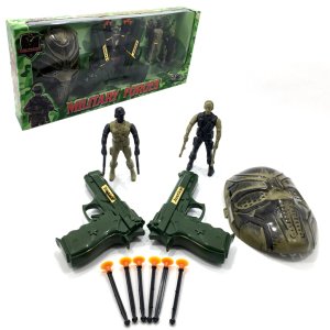 Çift Tabancalı Çift Robotlu Maskeli Askeri Oyuncak Seti Takımı