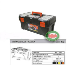 62x30cm 24''inç Süper Bag En Büyük Boy Alet Edevat Takım Çantası