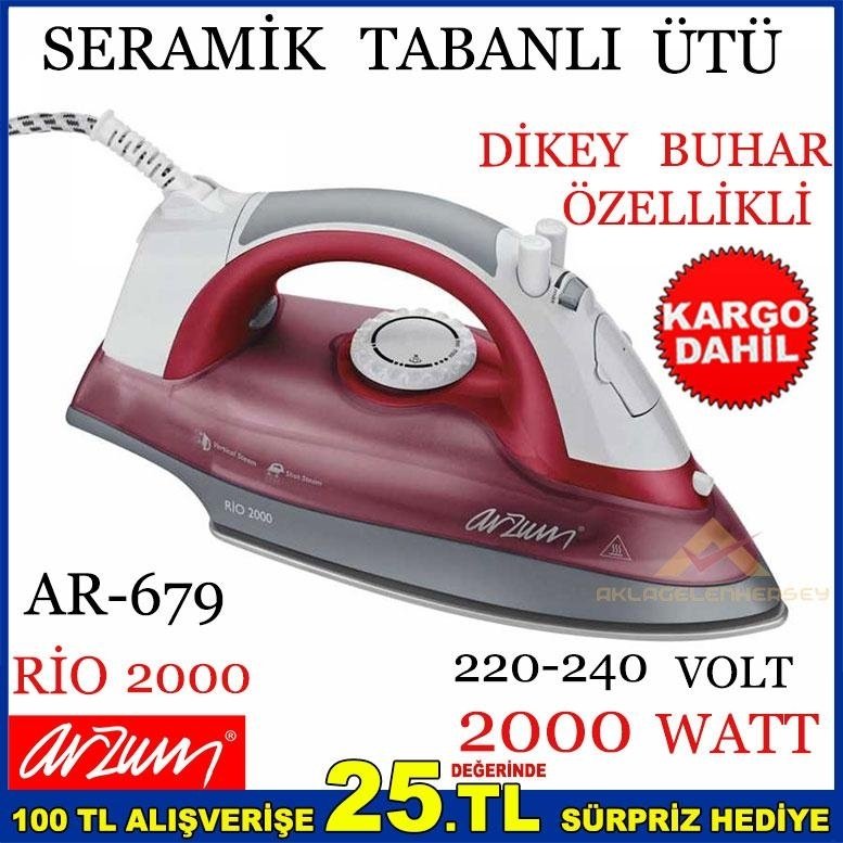 ARZUM RİO 2000 SERAMİK TABANLI 2000 WATT ÜTÜ