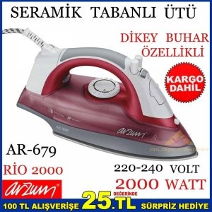 ARZUM RİO 2000 SERAMİK TABANLI 2000 WATT ÜTÜ