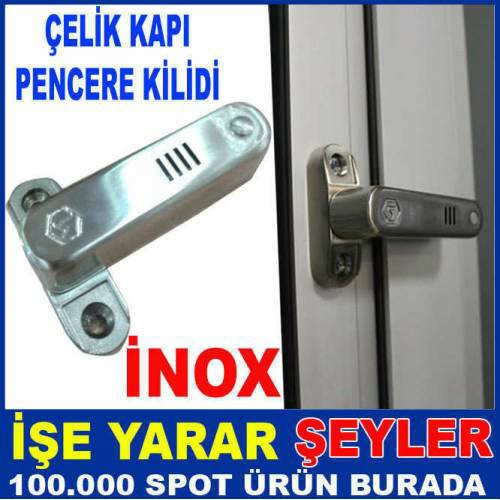 KAPIDAN PENCEREDEN HIRSIZ GİRİŞİNİ ÖNLEYEN ALARMLI EMNİYET KİLİDİ GÜVENLİ ÇELİK MANDALLI İNOX KİLİT