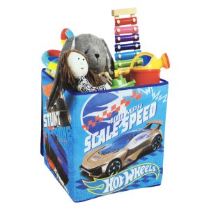 Orjinal Lisanslı Hot Wheels Arabalı Oyuncak Kutusu 35x33x38cm Araba Desenli Katlanır Oyuncak Kutusu