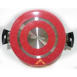 Granit Tencere Sağlıkdır-26cm Yapışmaz Çizilmez Granit İç Yüzey Cam Kapaklı Karnıyarık Tenceresi