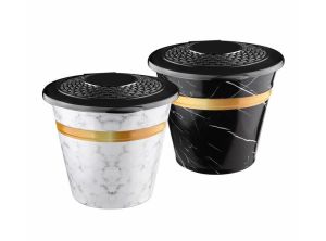 Patates Soğan Saklama Kovası,Chef Dekor Hava Alan Kapaklı 7 Lt Çok Amaçlı Saklama Kabı Siyah Plastik