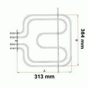 1500+1000W Fırın Rezistans 220V 356x240mm Yerli Üretim Sağlam