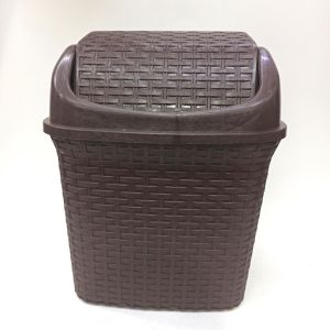 Plastik Kendinden Desenli Klikli Hasır 34 cm Yüksekliğinde Çöp Kovası