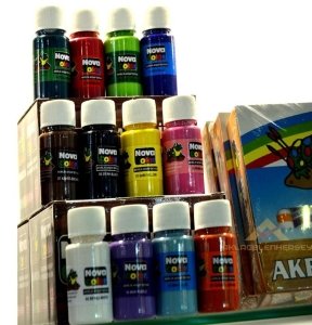 Ücretsiz Kargo NOVACOLOR 12 RENK AKRİLİK SERAMİK AHŞAP BOYASI
