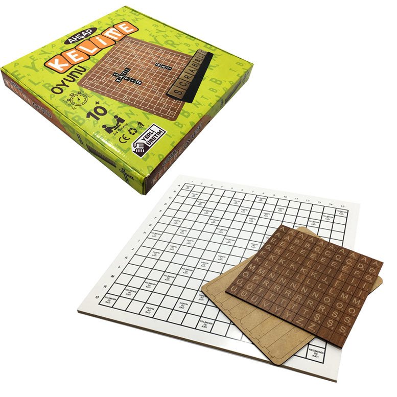 Ahşap Kelime Oyunu Scrabble Türkçe Kelime Avı Kelime Üretme Oyunu
