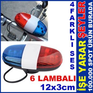BİSİKLET İÇİN İKİ RENK TRAFİK İKAZ LAMBASI SİREN